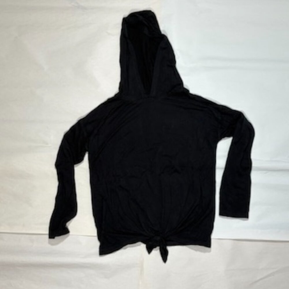RUMI & RYDER Black Hoodie Tie Front L/S Girls Size: MED (8/10) Great Condition